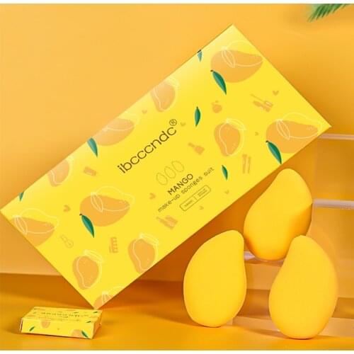 Mango Makeup Egg Sponge BB Cream Hydrophilic Beauty Egg Wholesale Puff Wet Dry Dual Use Face Foundation Powder Gourd Cosmetic