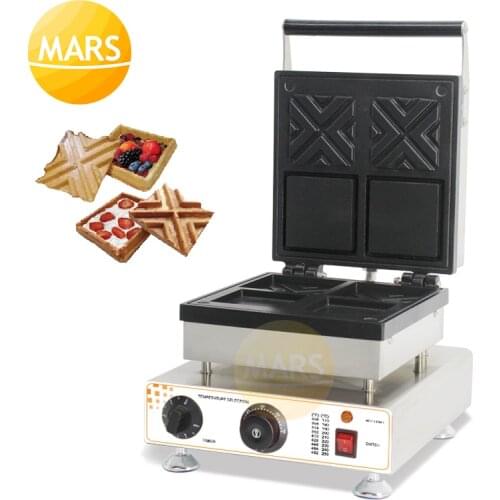 Commercial Use Non Stick Waffles Maker Iron Sandwich Maker Machine, 220V 110V Electric Filled Waffle Bowl Maker Iron Baker Pan