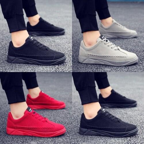 Chaussure Homme Men Casual Shoes Solid Color Red Sneakers 2021 Fashion Breathable Flat Black Mens Shoes Trendyol Male Sneaker