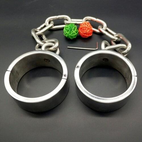 Stainless Steel Leg Irons Chain Ankle Cuffs Foot Torture Restraints Slave Fetish BDSM Bondage Adult Games Sex Toys For Couples
