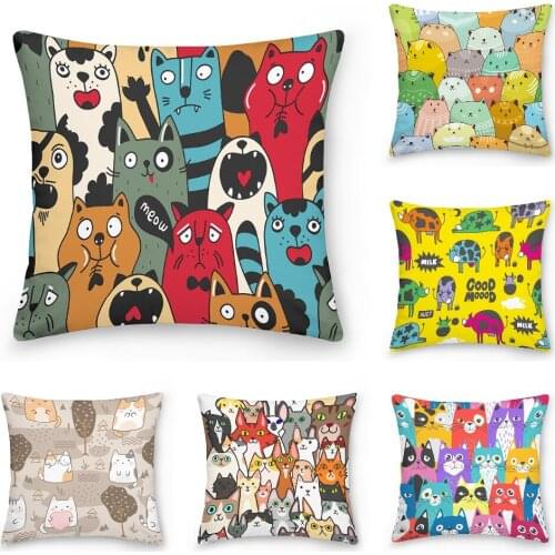 Cartoon Animal Pillowcase Decorative Cushion Cover 45x45cm Sofa Bed Pillow Cover Home Decor Car Cushion Case Cute Pillow Case