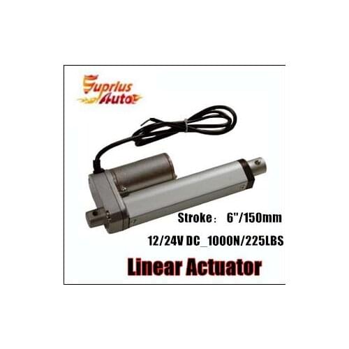Low Price : Hot Sale 12/24V DC , 6inch/150mm , 225LBS/1000N/100KGS , Mini electric linear actuator With mounting bracket