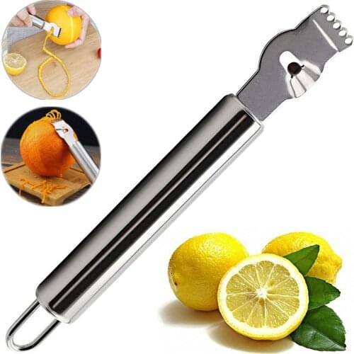 Lemon Peeler Stainless Steel Lemon Zester Grater Lime Orange Citrus Fruit Grater Peeling Knife Kitchen Gadgets Bar Accessories