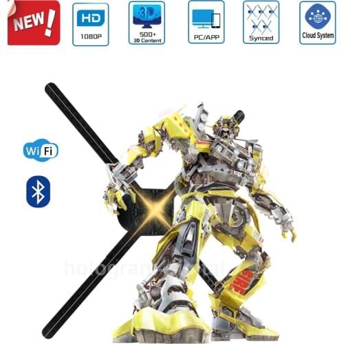 Updating wifi 75CM one click 3d ADS fan hologram fan light with wifi control 3D hologram Advertising Display LED Fan hologram