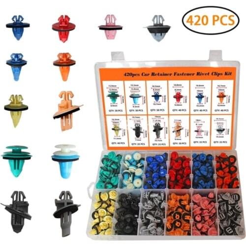 Plastic Fender-Clips Push Bumper Fastener Rivet-Clips Auto Body Retainer Clips Bumpers Car Compatible with-Toyota 420pcs