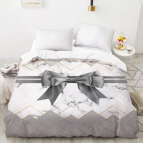Duvet cover Comfortable Quilt Blanket Case Queen King Bedding 140x200 240x220 for Home Bowknot grey