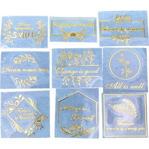 Wishes Metal Stickers Epoxy Diy Set Flower Metal Stickers Flower Series Wishes Stickers Gold for DIY Crafts Decoration