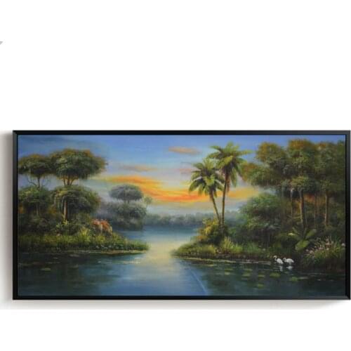 Hand painted Canvas Oil Paintings Abstract Woods Wall Art Picture for Living room Landscape Canvas Paintings Modern