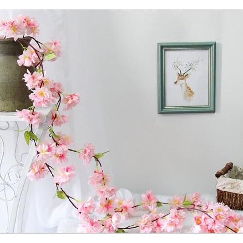 165cm Simulation cherry blossom vine wedding arch scene layout home door wall decoration hotel ceiling decoration fake flower