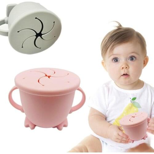 Silicone Snack Cup Silicone Bottle Toddler Snack Catcher Food Grade Collapsible Cup No Spill Food Baby Cups Foldable