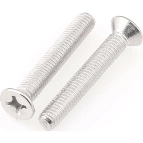 M5-M10 Phillips Countersunk Machine Screws Flat Head Cross Bolts 304 A2 Stainless Steel Length 6-120mm