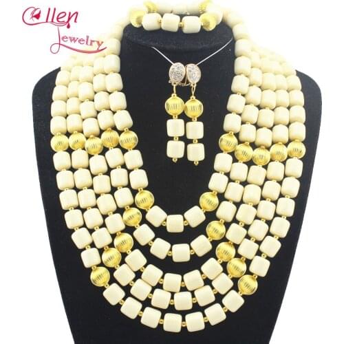 Nigerian Wedding African Coral Beads Jewelry Set African Coral Jewelry Sets Beads Free Shipping W11390