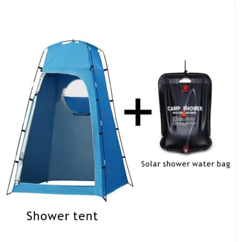 AddFun Privacy Shower Tent with Solar Shower Waterbag Portable Shelter Outdoor Shower Toilet Changing Room Tent Removable Bottom