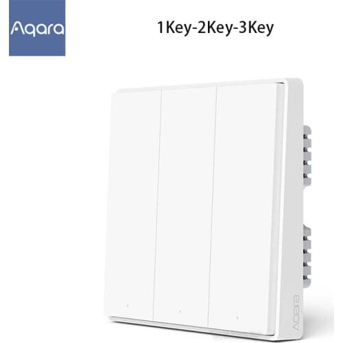 Aqara Smart Wall Switch D1 Zigbee Wireless Remote Control Key Light Switch Neutral Fire Wire Triple button For Mijia smart home