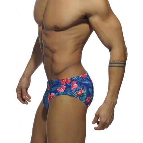 UXH Padded Bulge Enhancing Swim Briefs Sexy Flowers Swimwear Men Swimming Briefs Surf Beach Shorts Mayo Sungas De Praia Homens