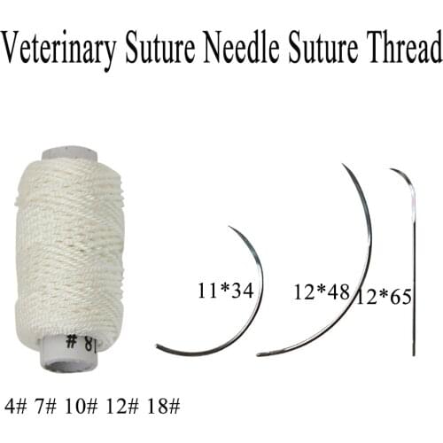 Veterinary Suture Needle And Thread Stainless Steel Pin Nonabsorbable For Pig Dog Sheep Goat Cow Farming Animal Tools Supplies