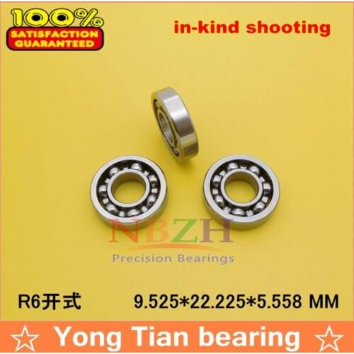 High Quality R6 OPEN 3/8"x 7/8" X 7/32" inch 9.525*22.225*5.558 mm open metric miniature deep groove ball bearing R6K ABEC-3