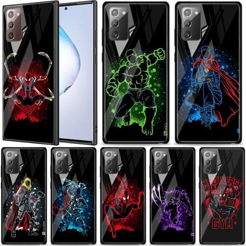 Marvel Cool Superhero Tempered Glass For Samsung Galaxy Note 20 Ultra 10 9 8 Plus Lite A70 A50 A40 A30 A20 A10 Phone Case