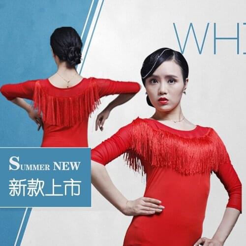 Short sleeved womens Latin Dance Dress modern dance jacket national standard dance adult practice dance clothes summer