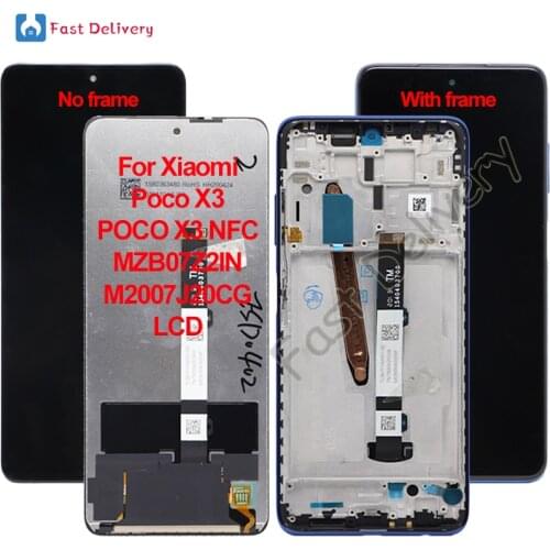 For Xiaomi Poco X3 NFC M2007J20CG LCD For Xiaomi Poco X3 MZB07Z2IN lcd Display Touch Screen Digitizer Assembly Replacement Parts
