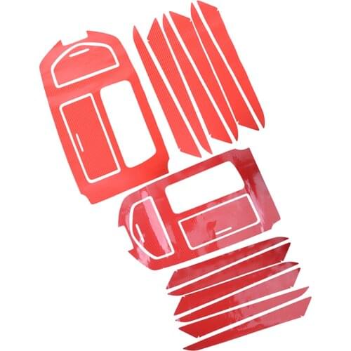 1 Set Door Panel Gear Shift Box Cover Trim Sticker PVC Carbon Fiber Style Red Fit for Maserati Ghibli 2014 2015 2016 2017