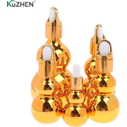 10/20/30/50/100ML Gourd Shaped Glass Bottles With Oil Dropper Bottles Travel Dispensers For Makeup Liquid