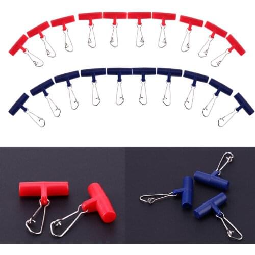 10Pcs/Set Fishing Sinker Slip Clips Head Swivel Hooked Snap Weight Slide Line