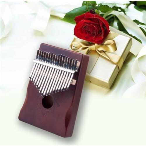 17 Key Kalimba Thumb Piano Finger Sanza Mbira High-Quality Mahogany Wood Body Keyboard Musical Instrument for Kids Beginner Gift