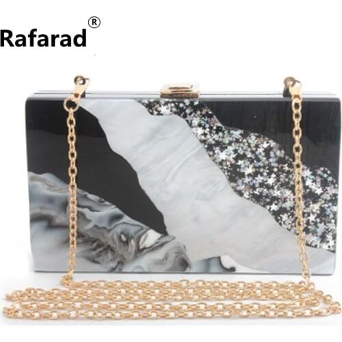 2018 Acrylic Marble Dinner Bag Party Bag Black and White Stripes Acrylic Evening Bag Summer Beach Lady Acrylic Clutch Purse Bags