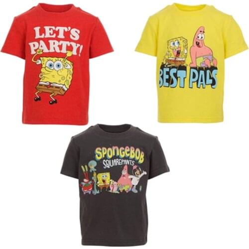3 Pcs/Set Wonderful Spongebobs 3D Printed Summer O-Neck Clothing Boy Girl Fashion Men Women Children Short Sleeve Graphic Tops