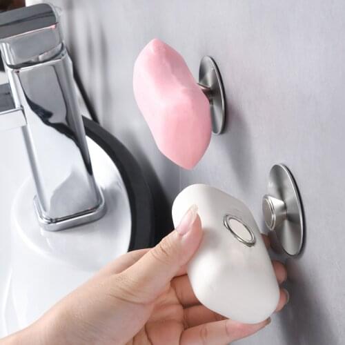 3Pcs Practical Creative Soap Rack Punch-Free Magnetic Soap Holder Soap Dish Drain Soap Holder Creative Soap Saver For Bathroom