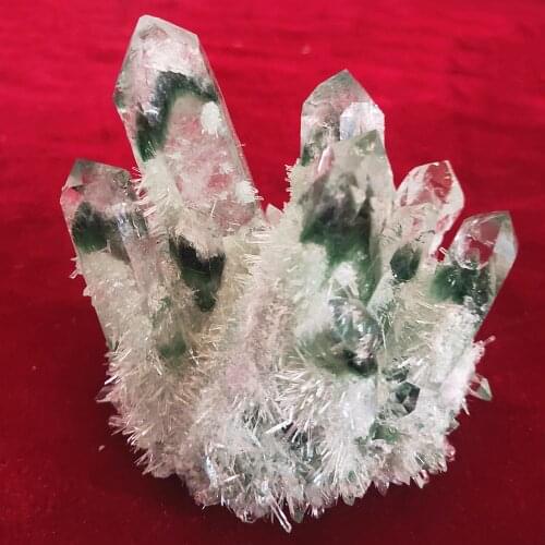 380-420g Newly discovered green quartz crystal cluster mineral specimen healing quartz crystals and stones gift for home decor