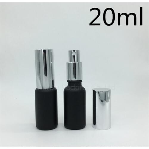 480pcs 20ml black Frosted glass bottle with silvery aluminum sprayer,20cc Essential Oil Spray perfume bottle