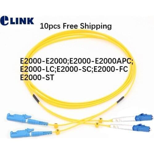 5pcs 20M E2000 fiber patch cords SM Duplex E2000/UPC-E2000/APC LC ST SC FC DX Singlemode OS1 OS2 9/125um 20mtr ftth jumper 0.3dB