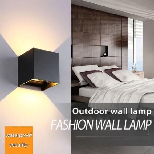 Living Room Decoration Led Wall Lamp Waterproof Outdoor/Indoor Lighting Loft Black Lamps For Home Interior Wall Light Fixture