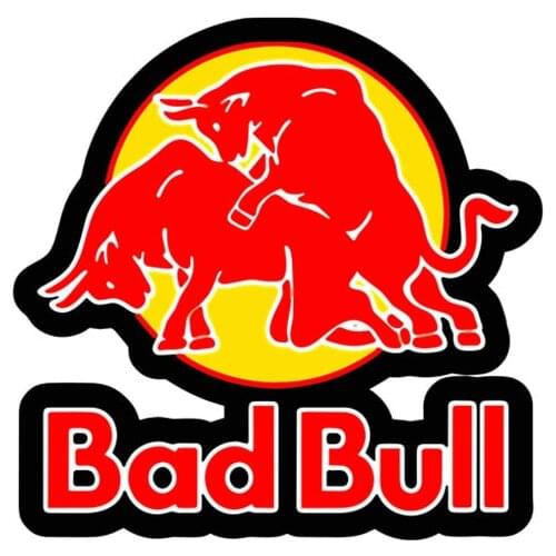 Decor Motorcycle KK Decals Funny Bad Red of Bull Graphics Decorative Accessories Creative Car Stickers Waterproof PVC,15*15cm