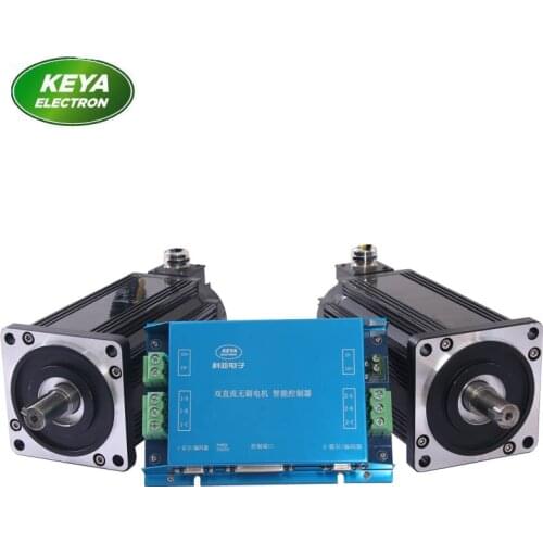 Dual channel controller 24V 200W bldc motor with 4:1 planetary gearbox 375rpm 4.9N.m with controller for AGV