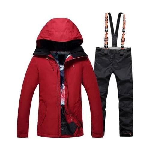 GSOU SNOW 2017 New Girls Ski Suit Female Suits Winter Long Pure Color Warm Windproof Waterproof Ski Jacket Ski Pants Size XS-L