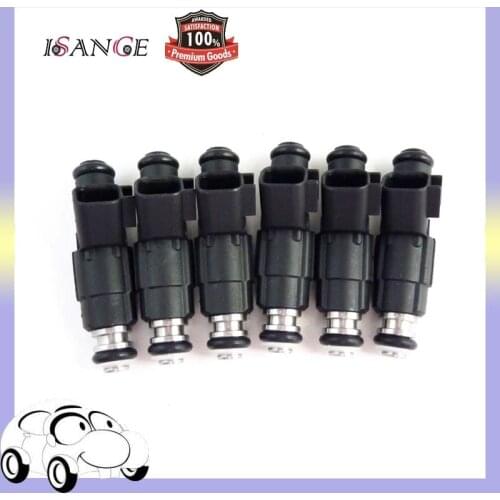 ISANCE 6PCS Flow Matched Fuel Injector 250CC/ Min 3 bar 4-hole For Jeep Grand Cherokee Wrangler Cherokee 4.0L 0280155784