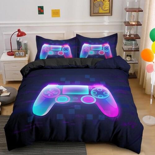 3 Piece Bedding Set Gamepad Duvet Cover Game Colorful Quilt 3D Printing Single Double Kids