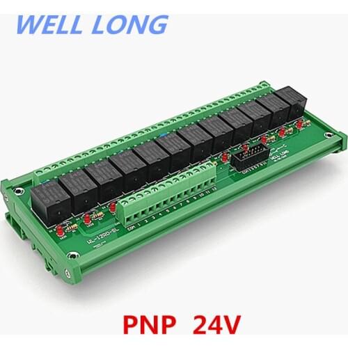 DIN Rail Mount 12 Channel PNP Type 24V 15A Power Relay Interface Module,HF JQC-3FF-24V-1ZS Relay