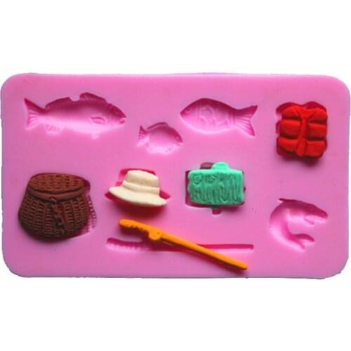 Kitchen AAccessories Fishing Cooking Tools Cake Decorating Silicone Mold For Baking Fondant Sugar Craft Eid Pastry
