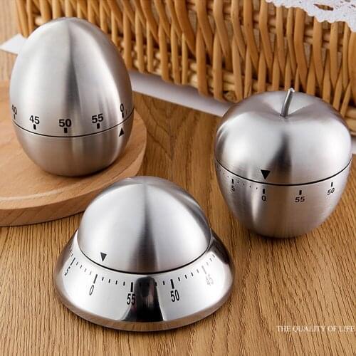 Kitchen Timer Stainless Steel Cooking Eggs 60 Minutes Mechanical Alarm Clock Baking Tools Countdown Time Management