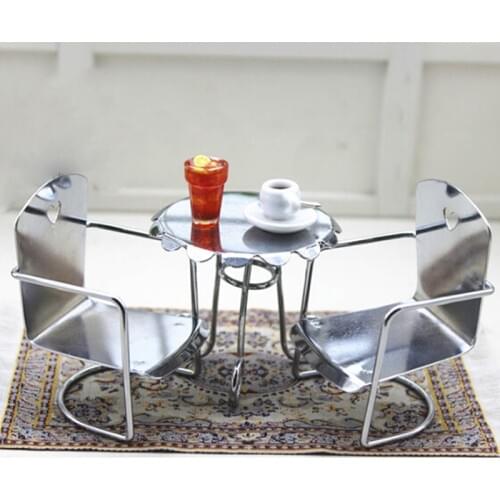 Dollhouse Miniature 1:12 Iron Chair model for Dolls House Furniture for dolls mini chair toys for children