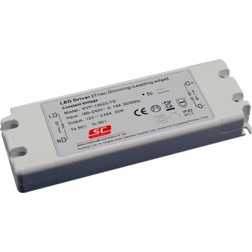 KVP-24025-TD;24V/25W triac dimmable constant voltage led driver,AC90-130V/AC170-265V input