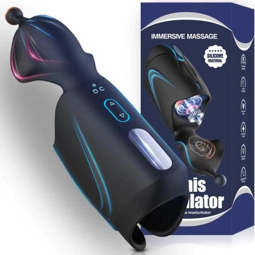 Penis Exercise Massager Male Masturbation Vibration Training Full Automatic Piston Telescopic Rotation Male Masturbator Cup New