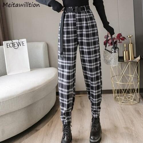 Женские брюки в клетку Meitawilltion China At AliExpress