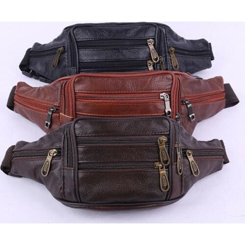Fashion Retro Waist Pack PU Leather Waist Bag Phone Belt Fanny Pack Purse Bag Wallet Handbag Travel