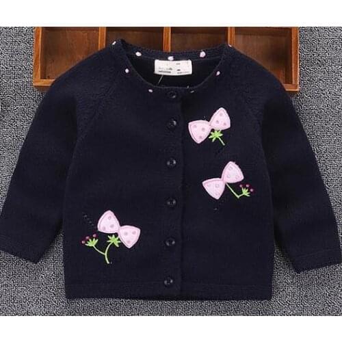Fashion casual thin sweater 0-2 years old cotton knit cardigan spring and autumn baby girl sweater coat