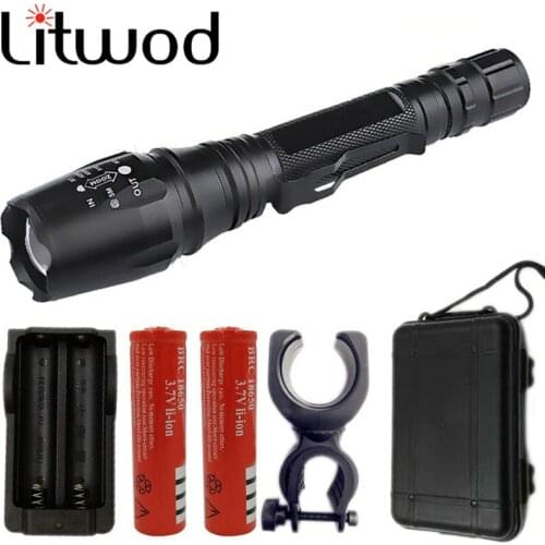 Powerful power Tactical LED Flashlight Torch XML L2 Zoomable Power 2x 18650 Battery Use for Hunting Flashlight for Bicycle Light
